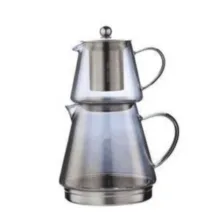 ست کتری و قوری مدل شیشه‌ای کد 13 گنجایش کتری 1.5 لیتر و گنجایش قوری 0.5 لیتر