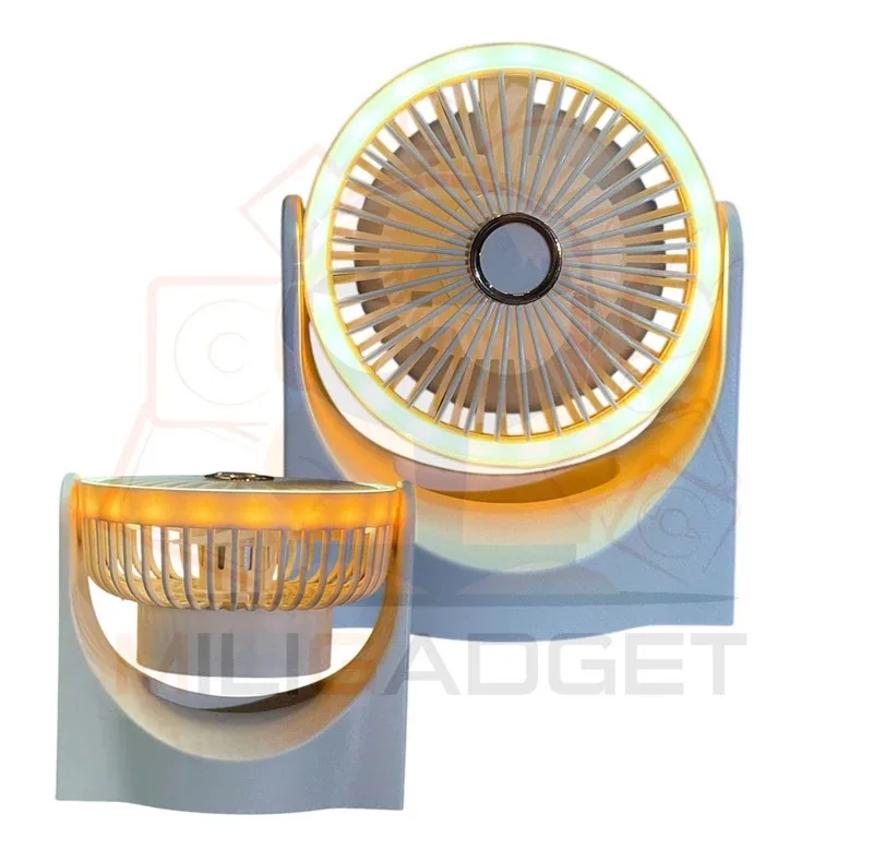 پنکه شارژی multi fan مدل رینگ لایت دار ظرفیت 1800 میلی آمپر ساعت