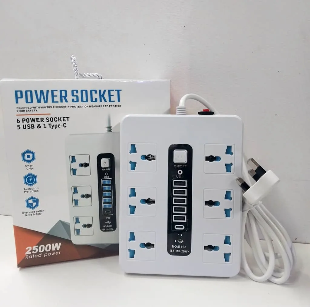 چندراهی برق مدل چندراهی power socket 5USB&1TYPE-C