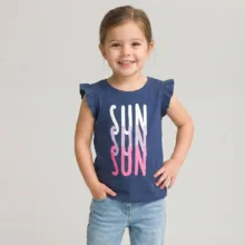 تی‌شرت آستین تا روی شانه دخترانه لوپیلو مدل Sun
