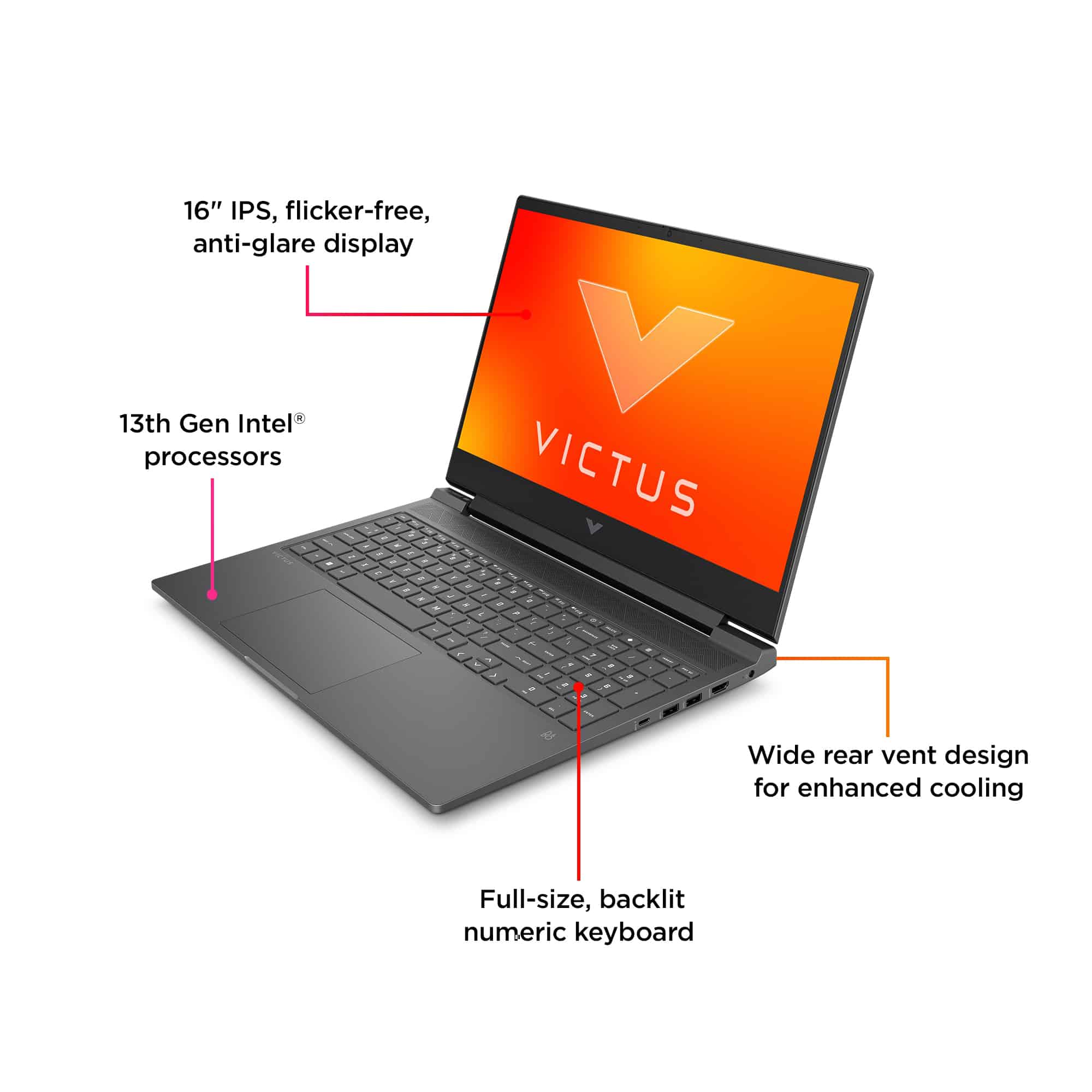 لپ تاپ 16.1 اینچی اچ‌ پی مدل Victus 16 Gaming R0046-i7 13700H 32GB 1SSD RTX4060