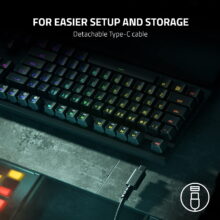 کیبورد مخصوص بازی ریزر مدل (Purple)Razer Huntsman V2 Tenkeyless - Clicky Optical Switch