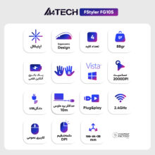 ماوس بی سیم ای فورتک مدل FStyler FG10S