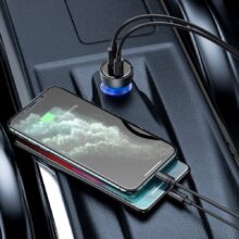شارژر فندکی 65 وات باسئوس مدل Particular Digital Display QC+PPS