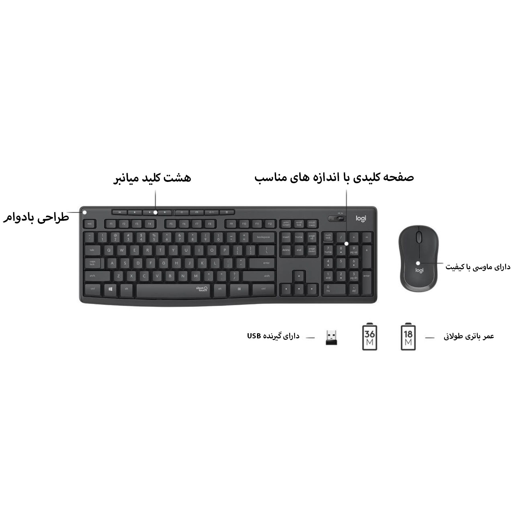 کیبورد و ماوس لاجیتک مدل 295