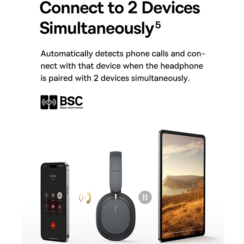 هدفون بلوتوثی باسئوس مدل Bowie D05
