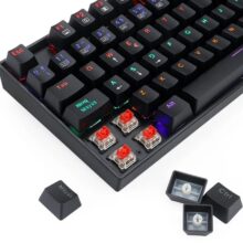 کیبورد گیمینگ بی سیم و با سیم ردراگون مدل K552 Kumara Pro، سوییچ مکانیکال قرمز، Tenkeyless، نورپردازی RGB، قابلیت Anti-Ghosting