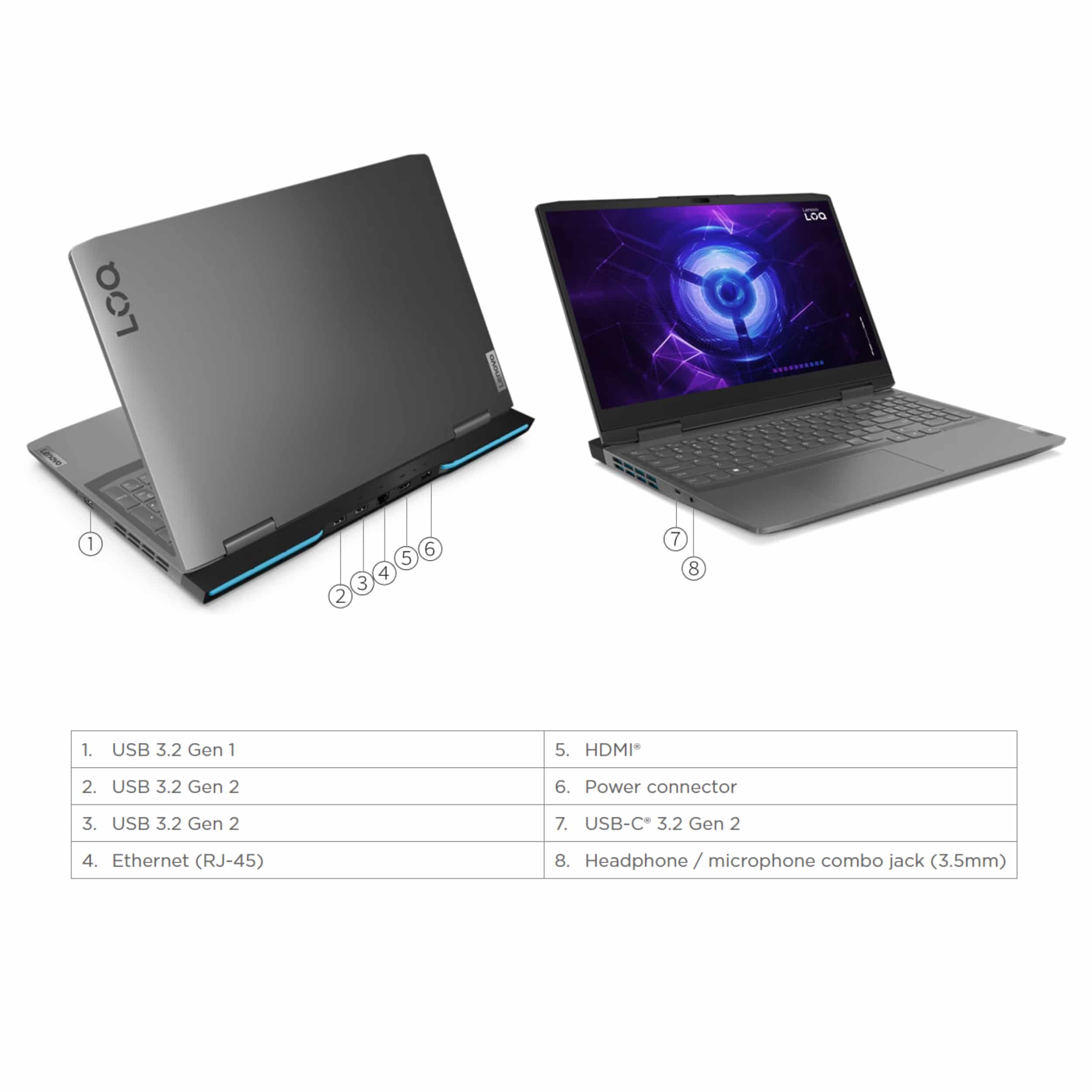 لپ تاپ 15.6 اینچی لنوو مدل LOQ 15IRH8-i5 13420H 32GB 512SSD RTX2050 - کاستوم شده