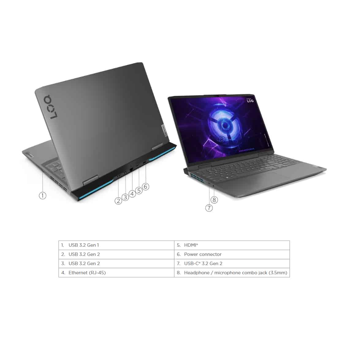 لپ تاپ 16 اینچی لنوو مدل LOQ 16IRH8-i7 13620H 24GB 1SSD RTX4060 W - کاستوم شده